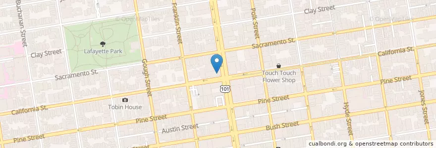 Mapa de ubicacion de Ruth's Steak House en États-Unis D'Amérique, Californie, San Francisco, San Francisco.