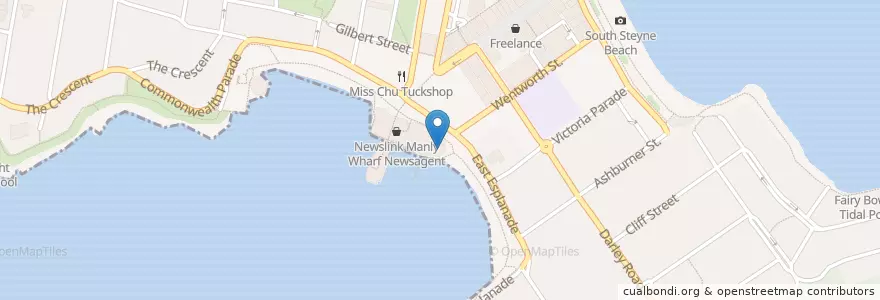 Mapa de ubicacion de Manly Wharf Hotel en Australië, Nieuw-Zuid-Wales, Sydney, Northern Beaches Council.