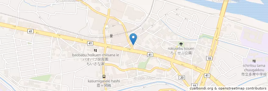 Mapa de ubicacion de 吉野家 en Japão, Tóquio, 多摩市.