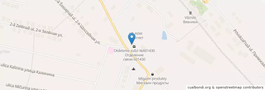 Mapa de ubicacion de Sberbank en Russia, Central Federal District, Vladimir Oblast, Vyaznikovsky District, Городское Поселение Вязники.