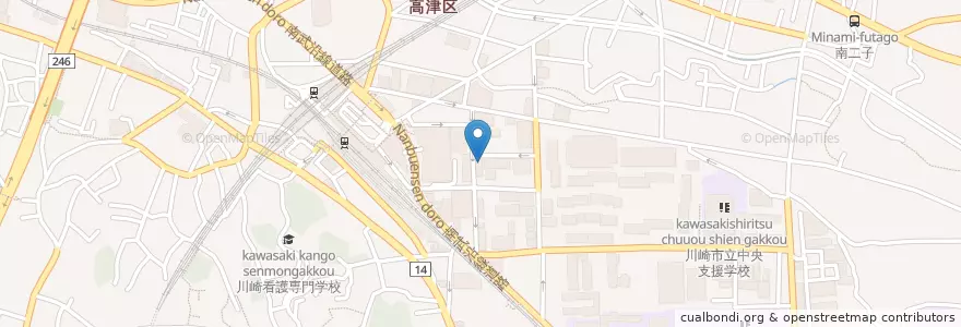 Mapa de ubicacion de 地鶏 黒木屋 en 日本, 神奈川縣, 川崎市, 高津区.