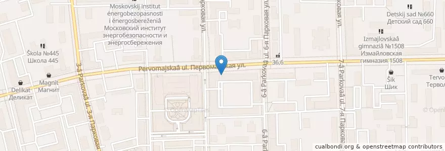 Mapa de ubicacion de Сердечко en Россия, Центральный Федеральный Округ, Москва, Восточный Административный Округ, Район Измайлово.