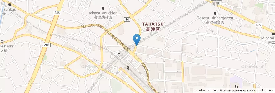 Mapa de ubicacion de Yoshinoya en Japan, Kanagawa Prefecture, Kawasaki, Takatsu Ward.