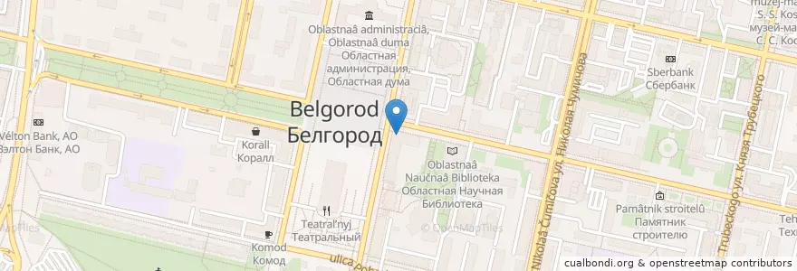 Mapa de ubicacion de ВТБ en Russie, District Fédéral Central, Oblast De Belgorod, Белгородский Район, Городской Округ Белгород.
