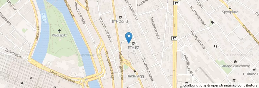 Mapa de ubicacion de GESS-Bar en 瑞士, 蘇黎世, Bezirk Zürich, Zürich.