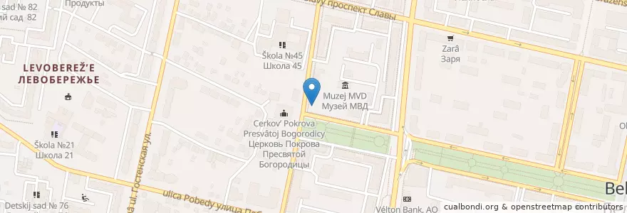 Mapa de ubicacion de Московский индустриальный банк en Rusland, Centraal Federaal District, Oblast Belgorod, Белгородский Район, Городской Округ Белгород.