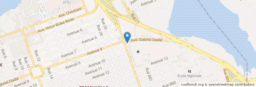 Mapa de ubicacion de Station Shell Boulevard Nanan Yamousso en Fildişi Sahili, Abican, Treichville.