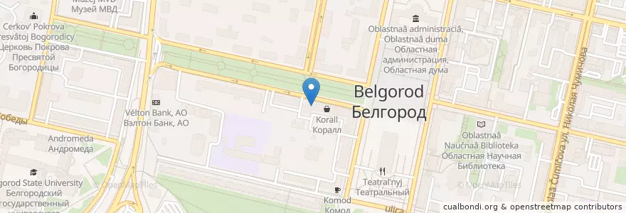 Mapa de ubicacion de Открытие en Rusia, Distrito Federal Central, Óblast De Bélgorod, Белгородский Район, Городской Округ Белгород.