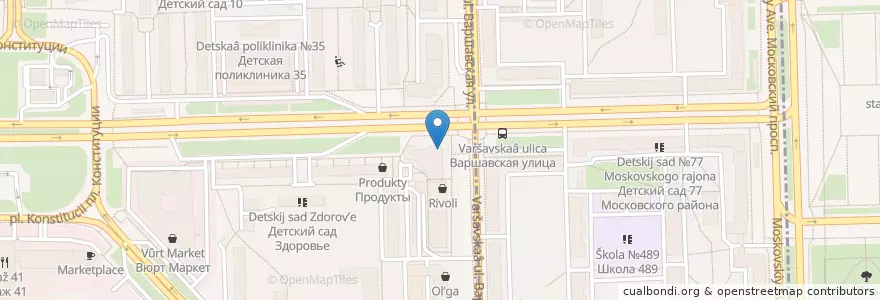 Mapa de ubicacion de Наша аптека en Rusland, Северо-Западный Федеральный Округ, Oblast Leningrad, Sint-Petersburg, Московский Район.