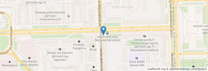 Mapa de ubicacion de Coffie to Go en 俄罗斯/俄羅斯, Северо-Западный Федеральный Округ, 列宁格勒州, Санкт-Петербург, Московский Район.