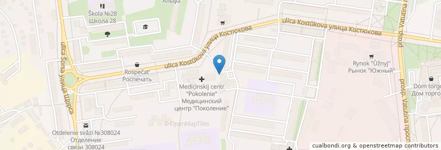 Mapa de ubicacion de Паспортный стол en Russland, Föderationskreis Zentralrussland, Oblast Belgorod, Белгородский Район, Городской Округ Белгород.