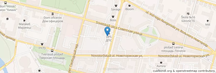 Mapa de ubicacion de Совкомбанк en Rusia, Distrito Federal Central, Óblast De Tver, Городской Округ Тверь, Калининский Район.