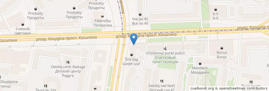 Mapa de ubicacion de Санкт-Петербург en Russia, Northwestern Federal District, Leningrad Oblast, Saint Petersburg, Красногвардейский Район, Округ Пороховые.