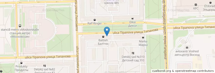 Mapa de ubicacion de Рубин en Russland, Föderationskreis Nordwest, Oblast Leningrad, Sankt Petersburg, Moskauer Rajon, Округ Звёздное.