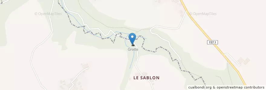 Mapa de ubicacion de Grotte en İsviçre, Fribourg/Freiburg, District De La Sarine, Misery-Courtion.