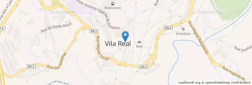 Mapa de ubicacion de Praça Táxis_Av. Carvalho Araújo en 葡萄牙, 北部大區, Vila Real, Douro, Vila Real, Vila Real.