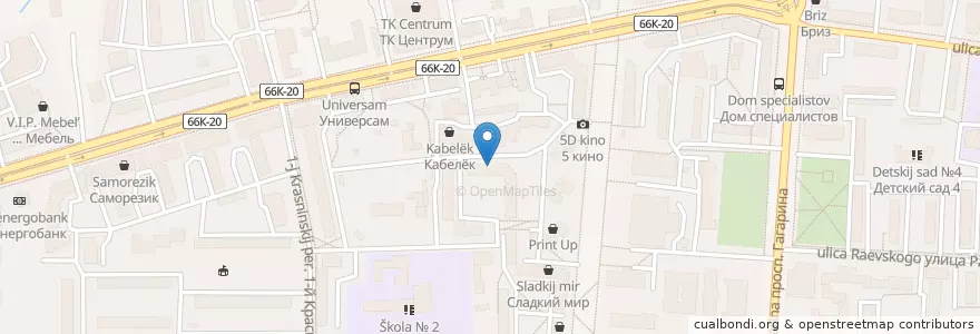 Mapa de ubicacion de Спорт Бар en Russie, District Fédéral Central, Oblast De Smolensk, Смоленский Район, Городской Округ Смоленск.