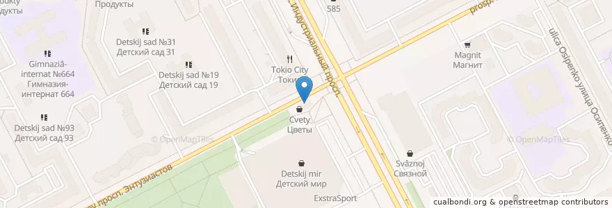 Mapa de ubicacion de Шахеризада en Russie, District Fédéral Du Nord-Ouest, Oblast De Léningrad, Saint-Pétersbourg, Красногвардейский Район, Округ Пороховые.