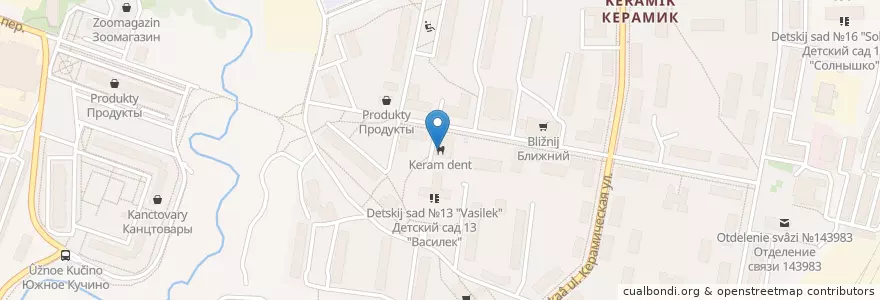 Mapa de ubicacion de Keram dent en Rusia, Центральный Федеральный Округ, Московская Область, Городской Округ Балашиха.