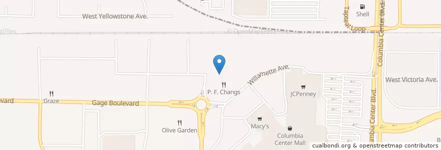 Mapa de ubicacion de Famous Dave's en 미국, 워싱턴, Benton County, Tri-Cities, Kennewick.