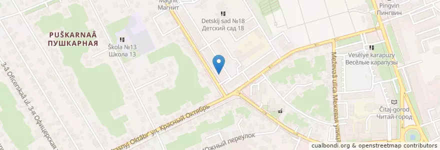 Mapa de ubicacion de Областное отделение ВОА en Russie, District Fédéral Central, Oblast De Koursk, Курский Район, Городской Округ Курск.