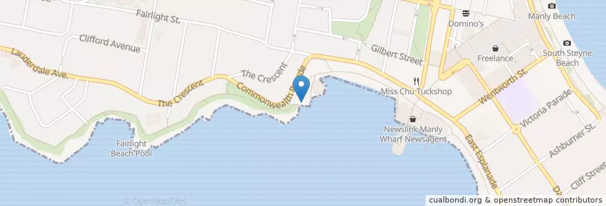 Mapa de ubicacion de Manly Pier Pavillion en Avustralya, New South Wales, Sydney.