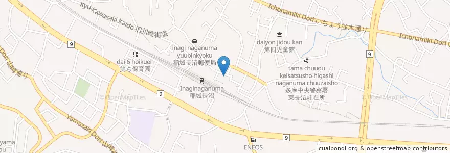 Mapa de ubicacion de 天理教本稲城分教会 en Japão, Tóquio, 稲城市.