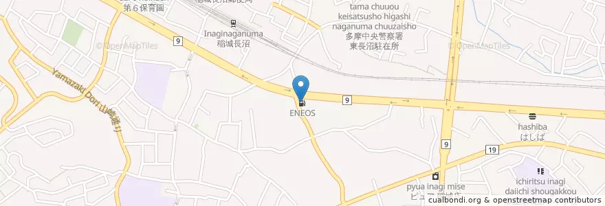 Mapa de ubicacion de ENEOS en Japon, Tokyo, 稲城市.