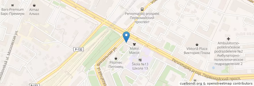 Mapa de ubicacion de Кефир en 러시아, Центральный Федеральный Округ, Рязанская Область, Городской Округ Рязань.