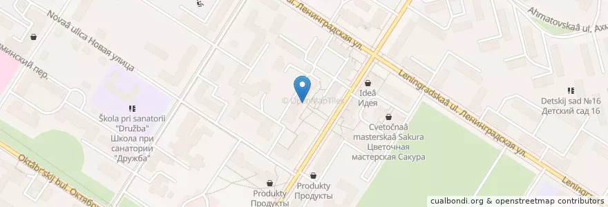 Mapa de ubicacion de Сбербанк en Rusia, Северо-Западный Федеральный Округ, Óblast De Leningrado, San Petersburgo, Пушкинский Район, Пушкин.