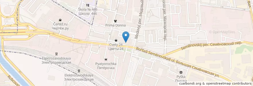 Mapa de ubicacion de Шоколадница en Rusia, Distrito Federal Central, Москва, Восточный Административный Округ, Район Соколиная Гора.