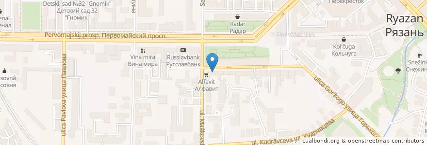 Mapa de ubicacion de Алфавит en Rusland, Centraal Federaal District, Рязанская Область, Городской Округ Рязань.