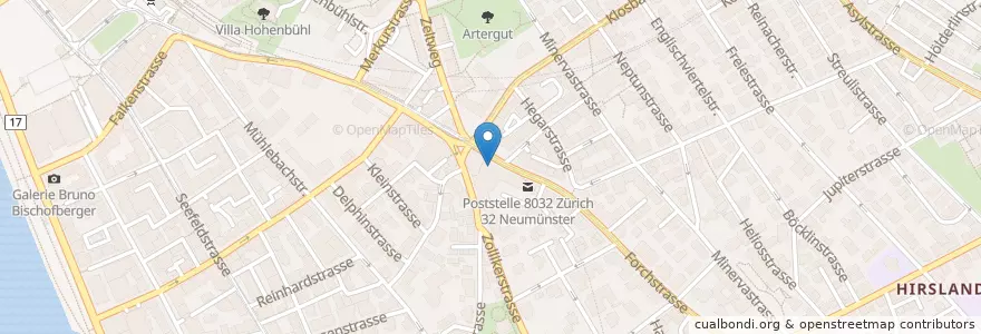 Mapa de ubicacion de Pill Apotheke Neumünster en 瑞士, 蘇黎世, Bezirk Zürich, Zürich.