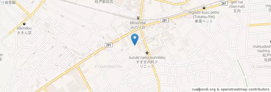 Mapa de ubicacion de Navi Park en Giappone, Prefettura Di Chiba, 松戸市.