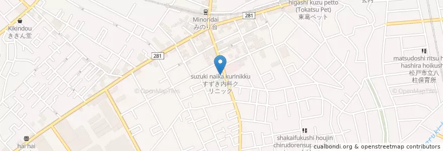 Mapa de ubicacion de 渡辺デンタル en 日本, 千葉県, 松戸市.