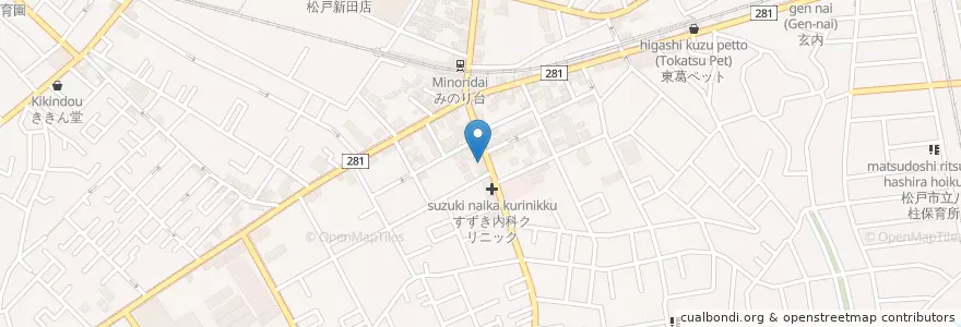 Mapa de ubicacion de タァバン en Giappone, Prefettura Di Chiba, 松戸市.