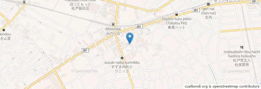 Mapa de ubicacion de 稔台苑 en اليابان, 千葉県, 松戸市.