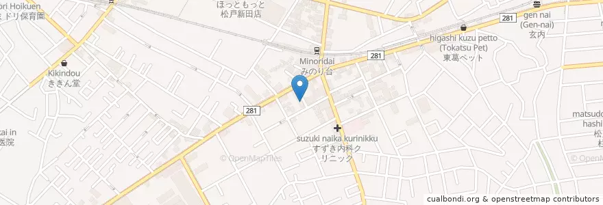 Mapa de ubicacion de 一番軒 en اليابان, 千葉県, 松戸市.