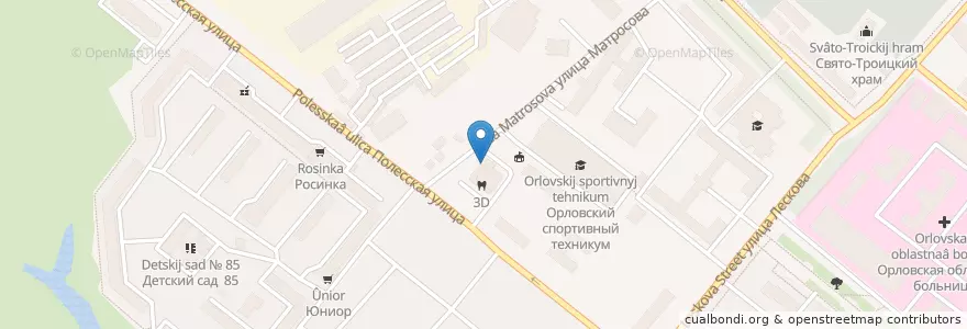 Mapa de ubicacion de Сбербанк en Russia, Distretto Federale Centrale, Oblast' Di Orël, Орловский Район, Городской Округ Орёл.