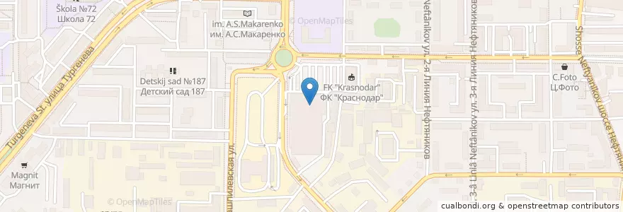 Mapa de ubicacion de Жар-Пицца en Russie, District Fédéral Du Sud, Kraï De Krasnodar, Городской Округ Краснодар.