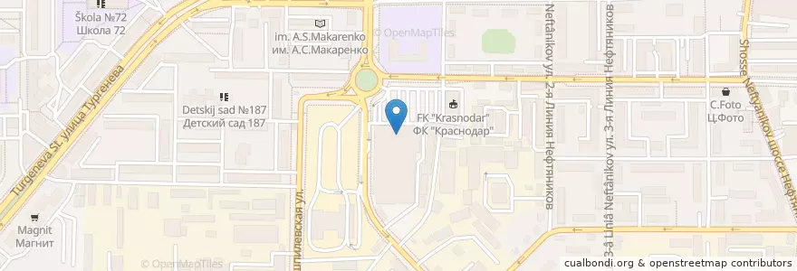 Mapa de ubicacion de Россельхозбанк en Russia, Distretto Federale Meridionale, Territorio Di Krasnodar, Городской Округ Краснодар.