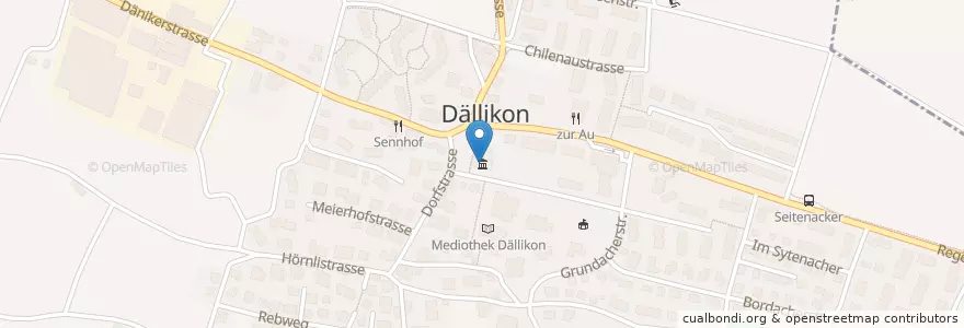 Mapa de ubicacion de Gemeindehaus Dällikon en Suisse, Zurich, Bezirk Dielsdorf, Dällikon.