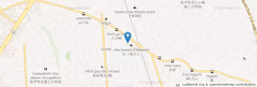 Mapa de ubicacion de マツモトキヨシ en 일본, 지바현, 松戸市.