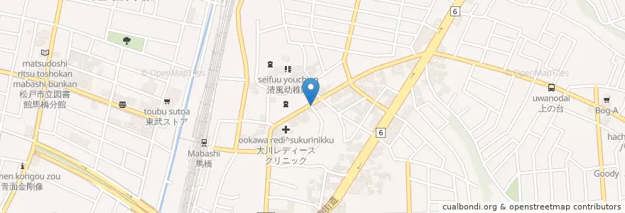 Mapa de ubicacion de 地蔵尊 en Japonya, 千葉県, 松戸市.