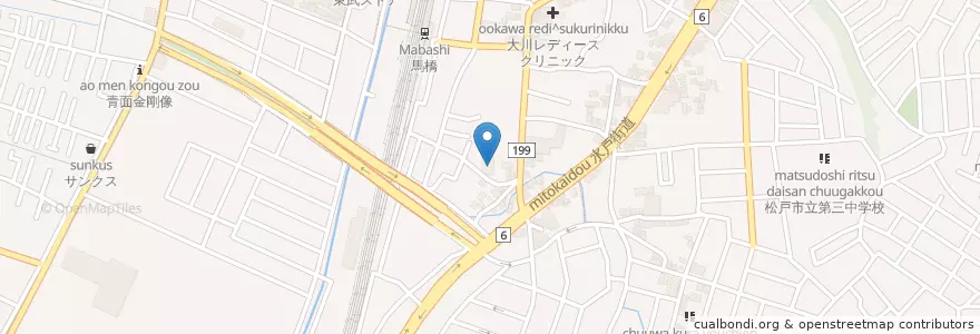 Mapa de ubicacion de 恩田メディカルクリニック en Japan, Chiba Prefecture, Matsudo.