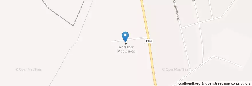 Mapa de ubicacion de Моршанск en 俄罗斯/俄羅斯, Центральный Федеральный Округ, 坦波夫州, Моршанский Район, Городской Округ Моршанск.