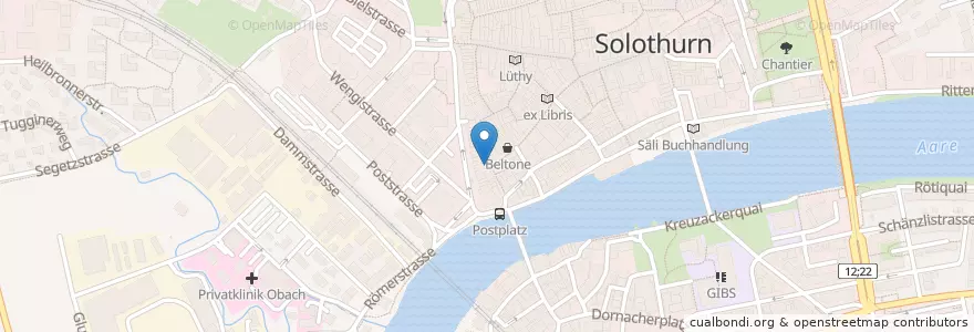 Mapa de ubicacion de Confiserie Hofer en سوئیس, Solothurn, Amtei Solothurn-Lebern, Bezirk Solothurn, Solothurn.