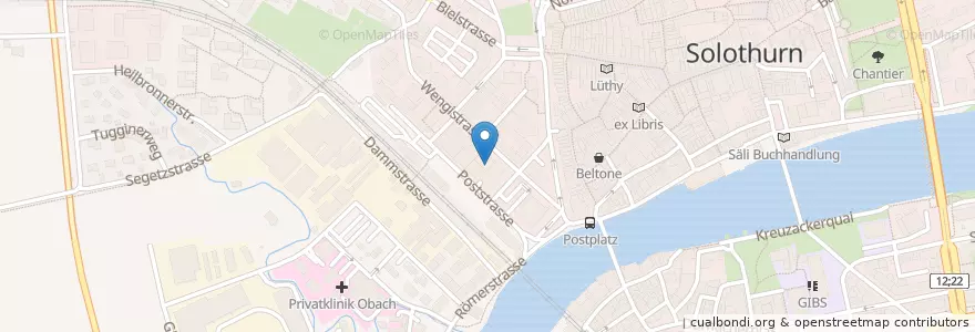 Mapa de ubicacion de Migros Restaurant en Suisse, Soleure, Amtei Solothurn-Lebern, Bezirk Solothurn, Solothurn.