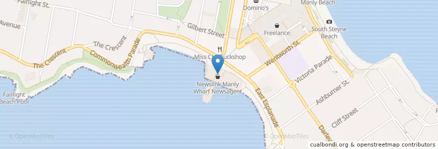 Mapa de ubicacion de Guzman y Gomez en Australia, New South Wales, Sydney, Northern Beaches Council.