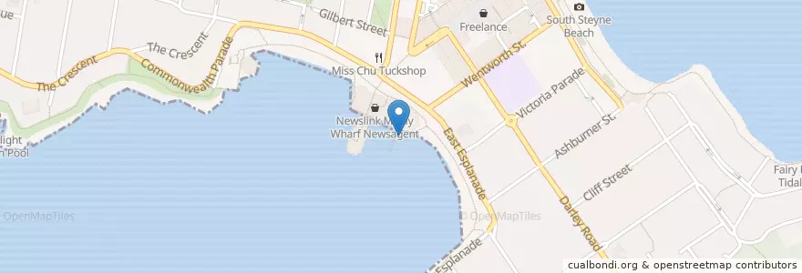 Mapa de ubicacion de Wharf Bar en Australia, New South Wales, Sydney, Northern Beaches Council.